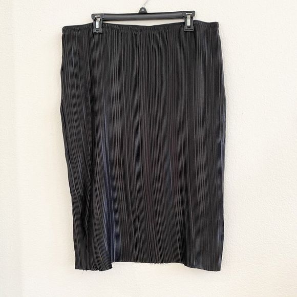 Dalia Ladies' Lined‎ Elastic Straight Pleated Midi Skirt Plus Size XXL Black EUC - Picture 5 of 10